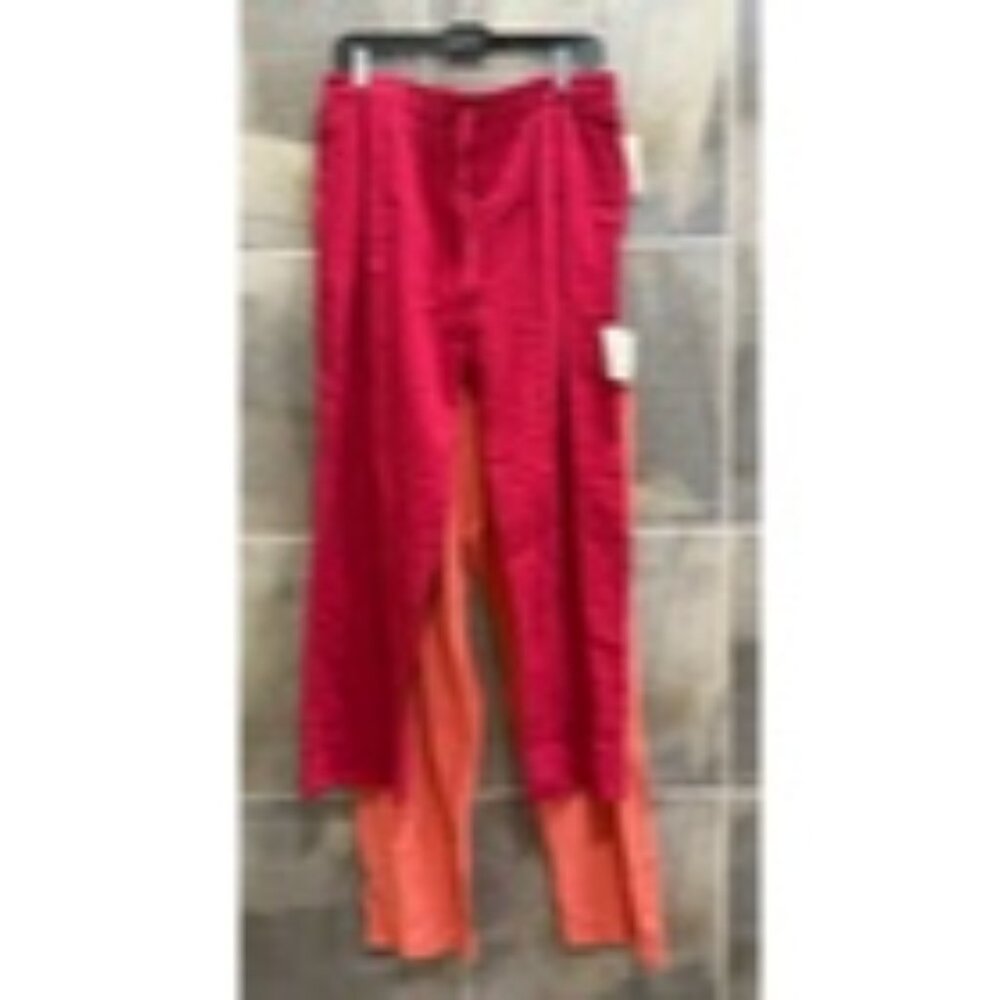 B'Gauze Women's Flowy Pants Sz 1 S/M Coral & Red Elastic Waist Grecia Cotton